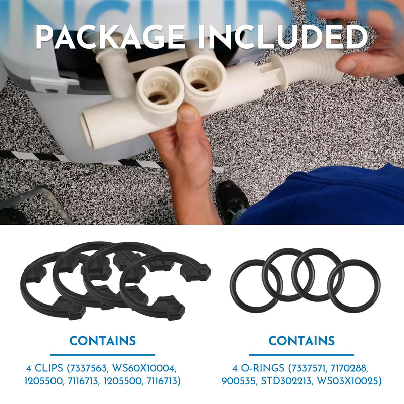 [Australia - AusPower] - 7337563 Water Softener Clip Kit (WS60X10004, 1205500, 7116713, 1205500) and O-Ring Kit (7337571, 7170288, STD302213, WS03X10025) Compatible with Kenmore, GE, EcoPure, Sears 