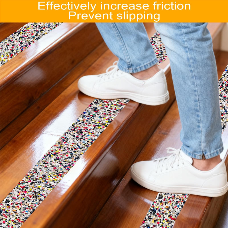 Anti Slip Stair Treads Outdoor Tape, 6" x15FTHeavy Duty Non-Slip Rubber Grip Tape Shower Waterproof Grip Tape Traction Tape for Pools Stairs Showers Bathroom Yellow & Black 6 IN