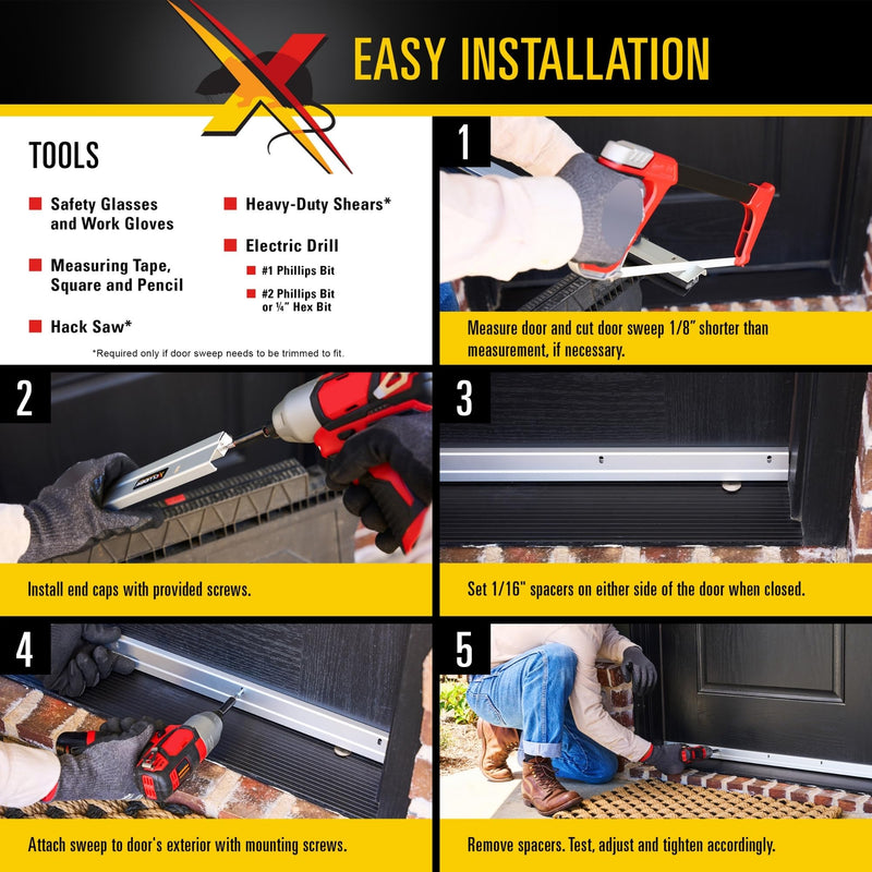 Xcluder 36” Standard Door Sweep, Dark Bronze – Seals Out Rodents & Pests, Enhanced Weather Sealing, Easy to Install; Rodent Protection; Rodent Proof Door Sweep