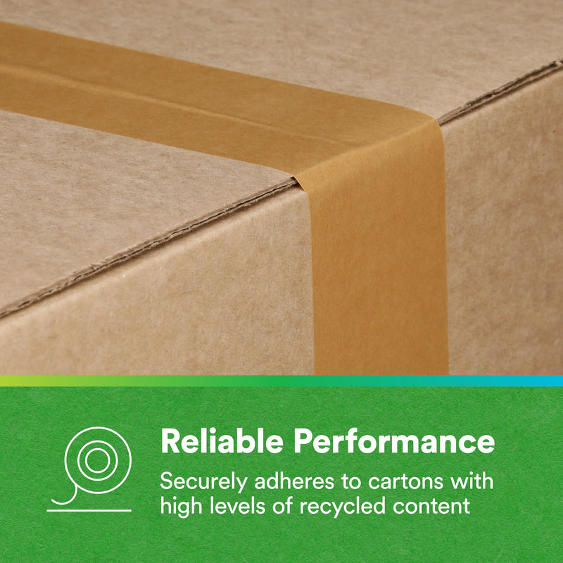 3M Scotch Performance Paper Box Sealing Tape 570, 1.9" x 55 yd (48 mm x 50 m), 1 Roll, Brown, Recycle-Compatible, Great for Packaging, Shipping, and Moving 1.8" x 55 yd Single Roll