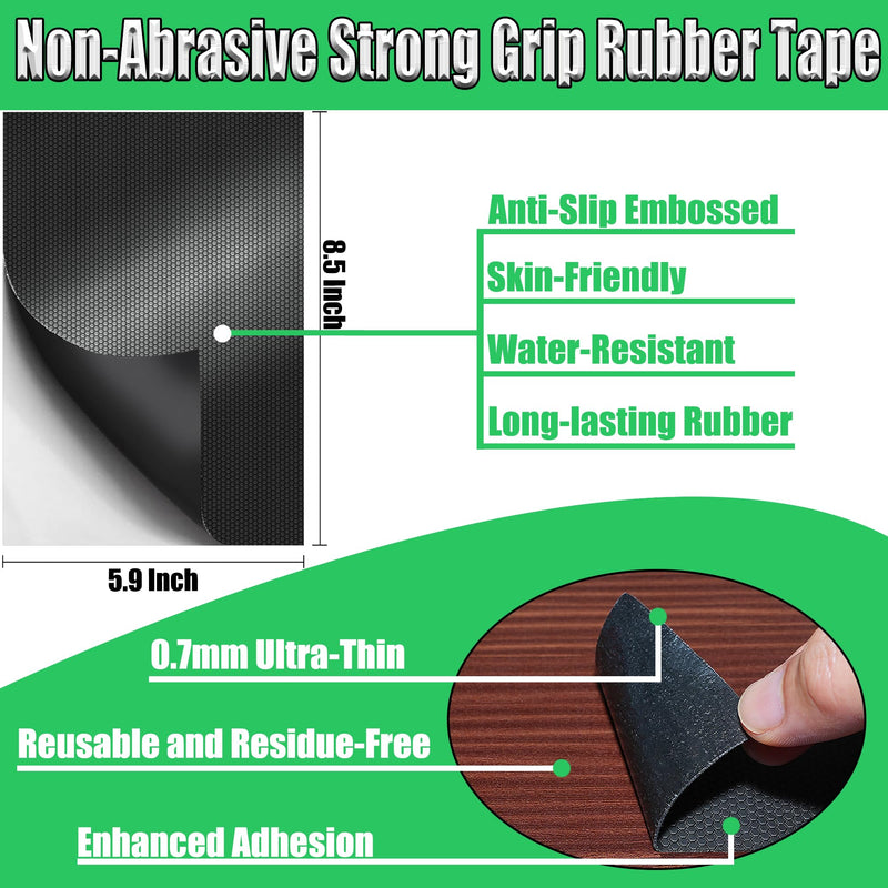 5 Pack Anti-Slip Rubber Grip Tape - No Residue Strong Adhesive Heavy Duty Non-Abrasive Waterproof Tape for Indoor & Outdoor, Customizable Handle Contact Surfaces Non-Slip,Safer,Noise Reduction 5 Pack