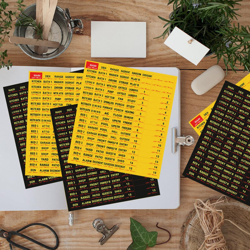 Circuit Breaker Labels, Breaker Box Label, Electrical Panel Labels, Easy Read and Install,Yellow Yellow
