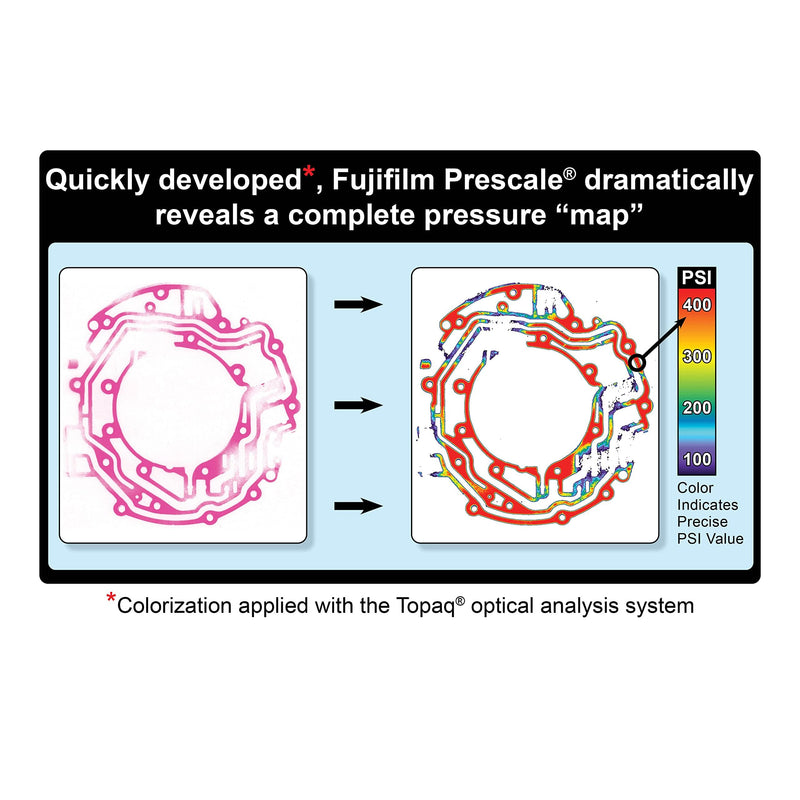 [Australia - AusPower] - Fujifilm Prescale Extreme Low (4LW) - Surface Pressure Mapping; Pressure Indicating Film; Tactile Sensor - Pressure Range 7.2-28 PSI; 10 in. x 12.2 in. Section - Best Practices Guide Included 