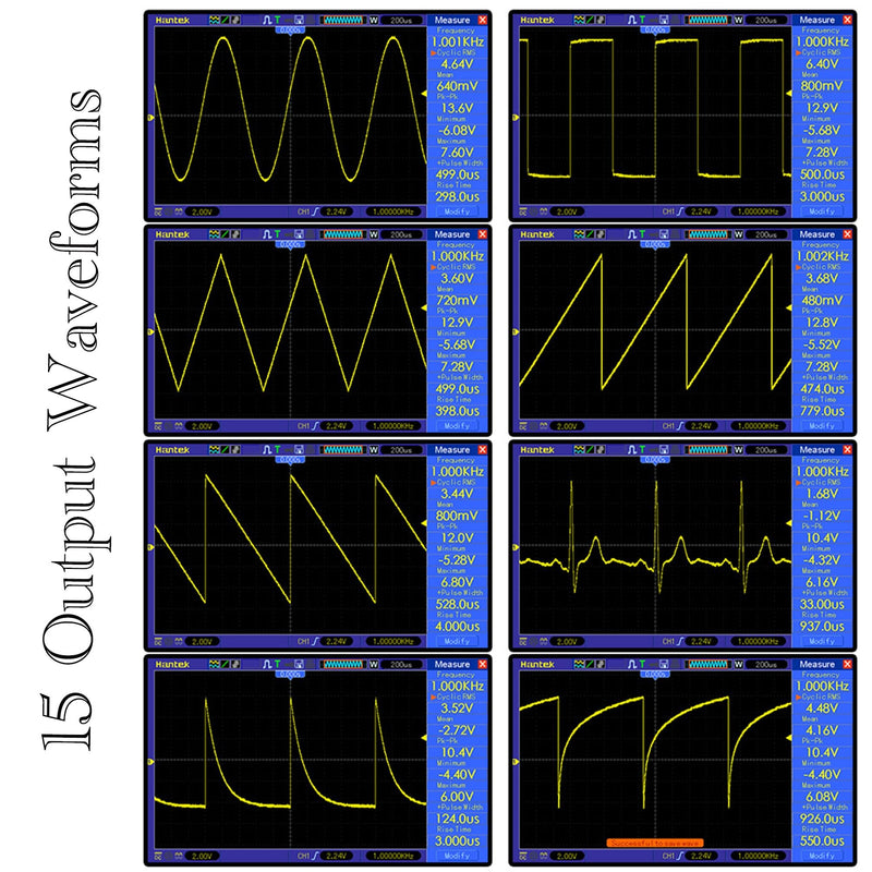 [Australia - AusPower] - 0.01Hz-500kHz DDS Signal Generator, Schumann Resonance Generator, Portable Frequency Generator with 15 Waveforms for Oscilloscope Calibration Electronic Testing Audio Stress Test, AC/DC Power 
