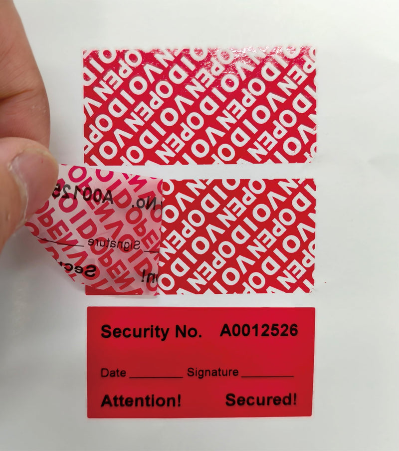 100PCS 60 * 30mm Void Stickers Non Transfer Tamper Proof Security Warranty Void Stickers/Labels/Seals for Various Packaging Anti-Counterfeit Seals/One-Time Use Sealing Sticker (Total Transfer) Total Transfer Tamper Sticker