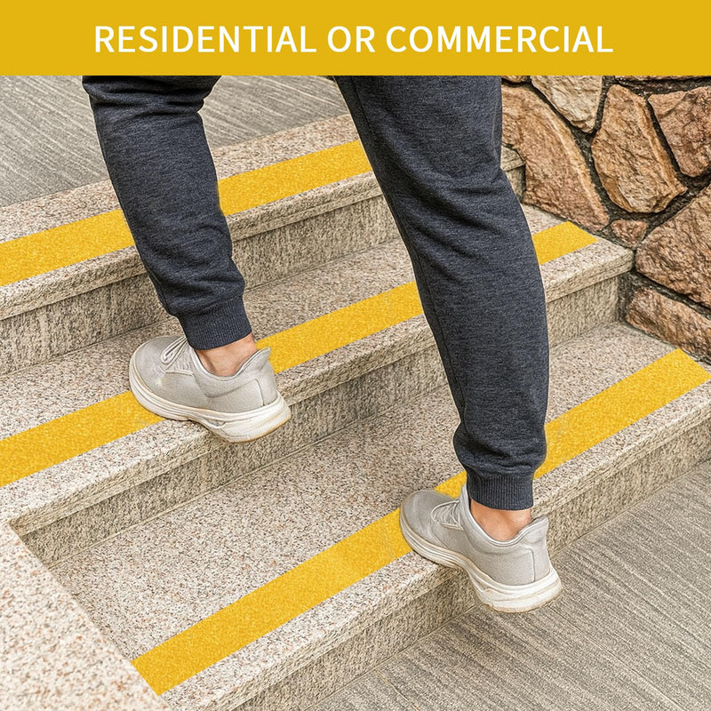 Heavy Duty Aluminum Foil Anti-Slip Tape 4" x30FT Yellow - Industrial Safety Grip for Warehouse Stairs, Pool Decks & High-Traffic Walkways - Waterproof Traction Tape 4 IN