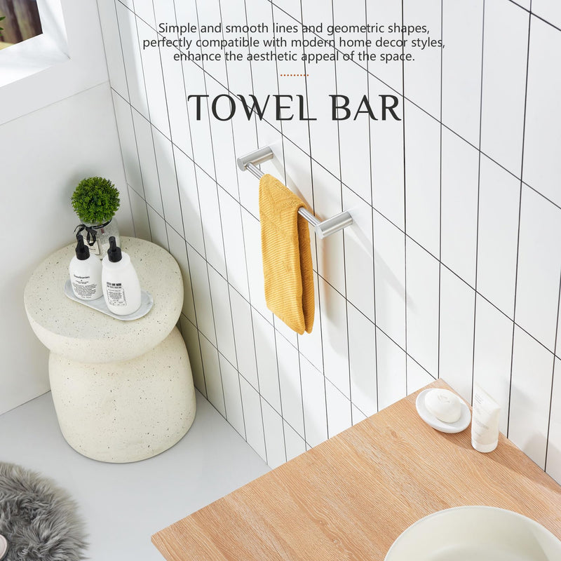 KOKOSIRI Bathroom Towel Bar Brushed Nickel 12-Inch Hand Towel Holder Rack Wall Mounted Bathroom Hardware Accessories Stainless Steel, B4007BR-L12