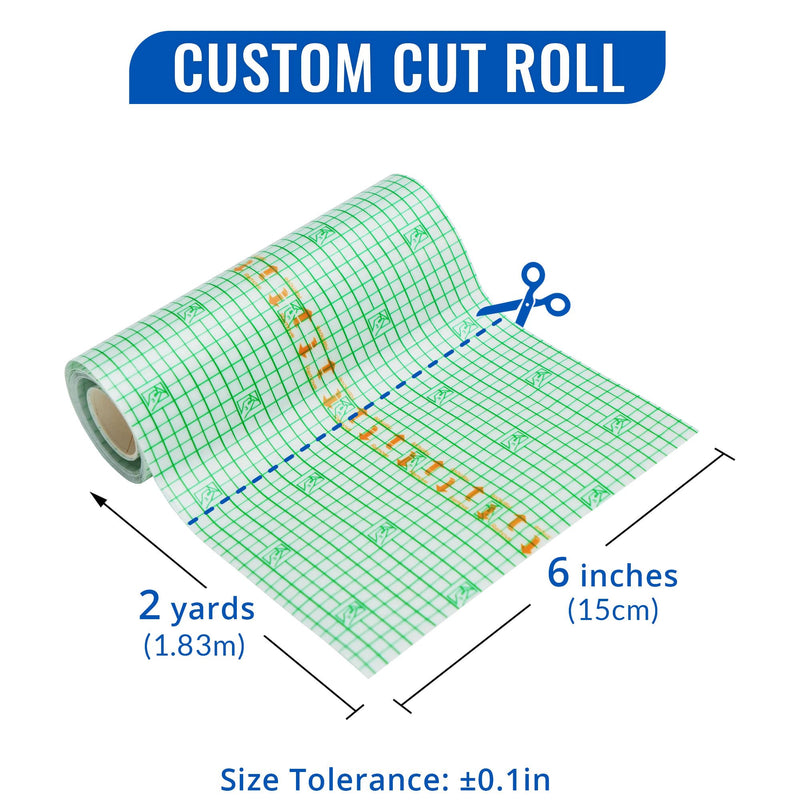 LotFancy Tattoo Aftercare Bandage, 6” x 2 yd Roll, Waterproof Tattoo Wrap for Second Skin Healing, New Tattoo Protection & Wound Care, Sterile Transparent Film Dressing, Hypoallergenic, Latex-Free 6in x 2 Yards