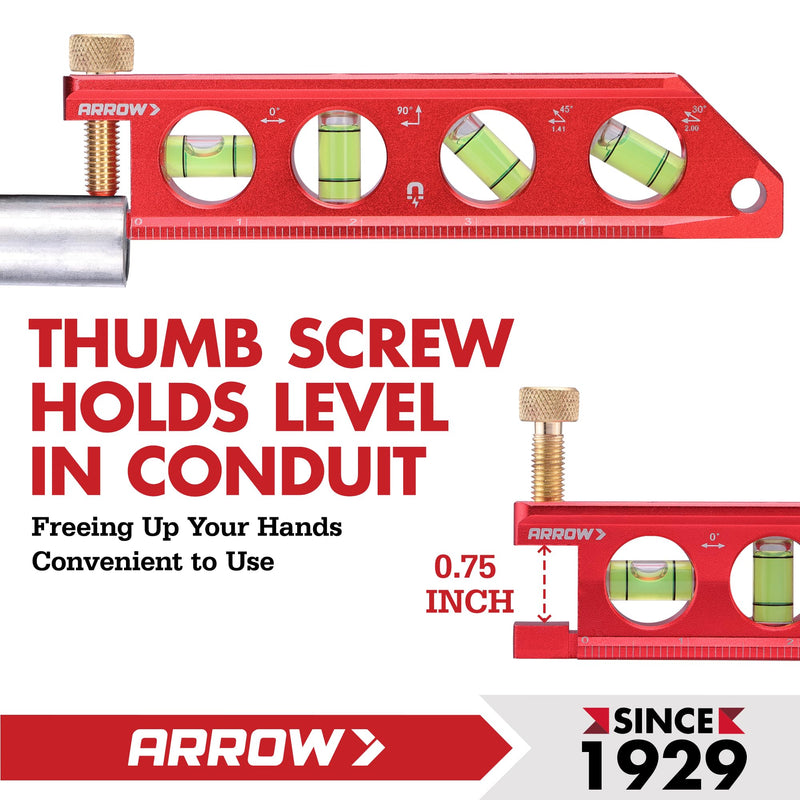 [Australia - AusPower] - ARROW 6.3-Inch Torpedo Level, Magnetic Leveler with 0°/30°/45°/90° Bubbles, Top-view Windows, Aluminium Alloy Frame, Dual Metric and SAE Scales & 17" Large Tool Bag with 36 Multipurpose Pockets 