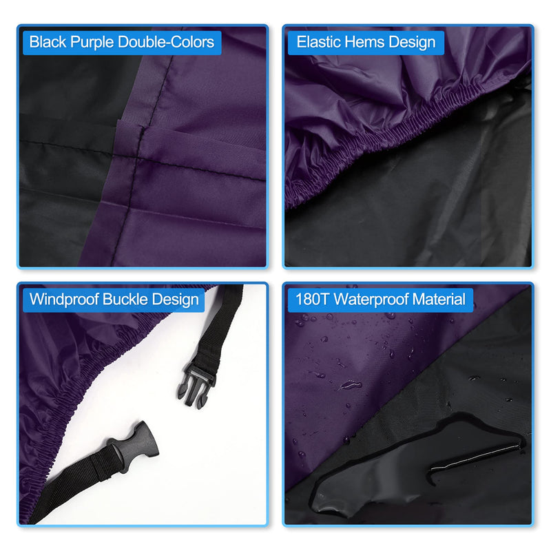 uxcell Motorcycle Cover Bike All Season Waterproof Dustproof Protective Outdoor Motorbike Rain Cover 190T XL Black Purple for Harley Davidson Sportster 883 1200 Dyna Touring