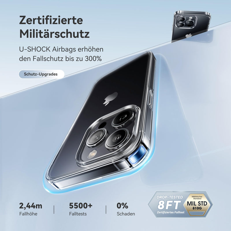 [Australia - AusPower] - CASEKOO for iPhone 13 Pro Case Crystal Clear, [Not Yellowing] [Military Drop Protection] Shockproof Protective iPhone 13 Pro Phone Case 6.1 inch 2021, Clear 