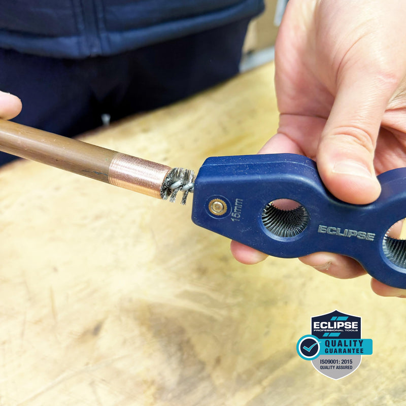 [Australia - AusPower] - ECLIPSE Professional Tools E4IN1PCDT 4-in-1 Pipe Cleaning & Deburring Tool - Interior & Exterior Cleaning of 15mm & 22mm Copper Pipes 