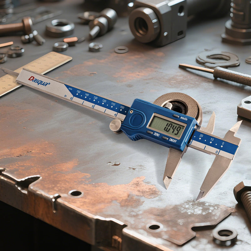 [Australia - AusPower] - Dasqua Left-Handed Digital Caliper 0-6"/0-150mm Stainless Steel with Large LCD Screen, Dual Unit in/mm, Accuracy ±0.0015"/0.03mm, Resolution 0.0005"/0.01mm, High Precision Caliper Measuring Tool Digital 6" 