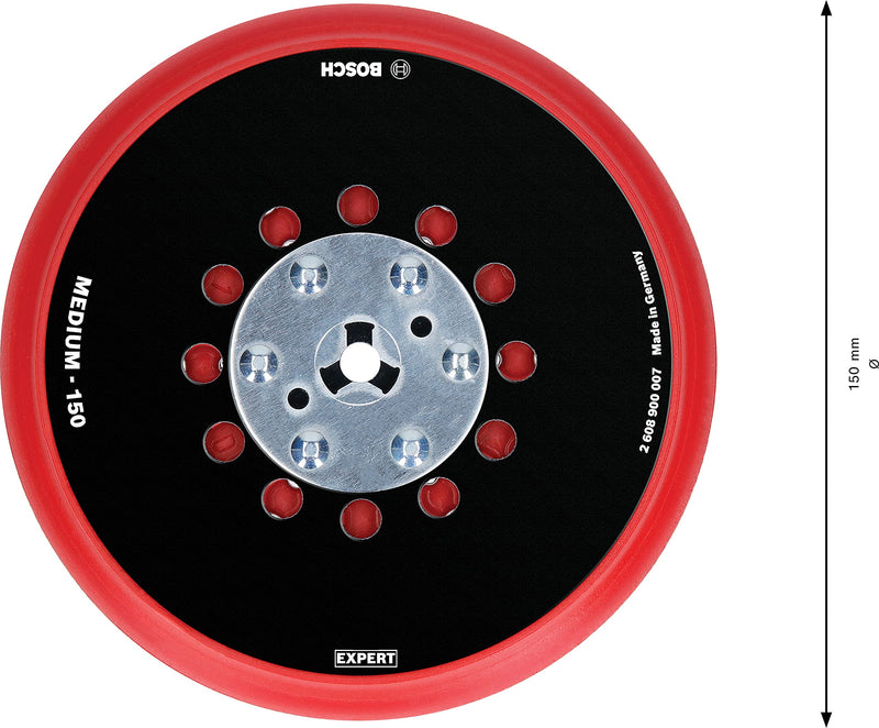 [Australia - AusPower] - Bosch 1 x Expert Multihole (Multi-Hole) Universal Support Plate, 150 mm (Diameter 150 mm, Professional Accessories Random Orbital Sander) 2-Ø 150 mm Diameter: 150 mm 