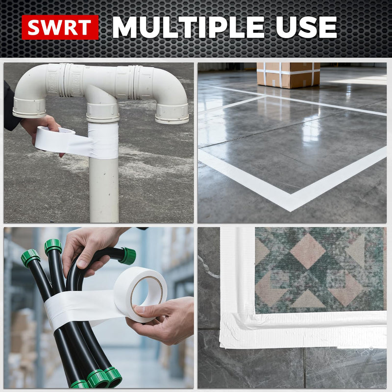SWRT 2Pack Duct Tape White Heavy Duty - 9 Mil White Duct Tape Strong Adhesive, 2 in x 30 YD (Total 60YD) Duct Heavy Duty Waterproof All Weather No Residue Sealing & Patching for Indoor&Outdoor Repair 2 pack