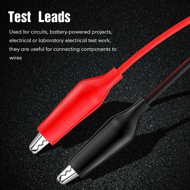 [Australia - AusPower] - EBOOT 20 Pcs Alligator Clips Electrical, 40 Inches Test Leads with Alligator Clips, Double-Ended Jumper Wires for Electrical Testing, Circuit Connection, Experiment 10 
