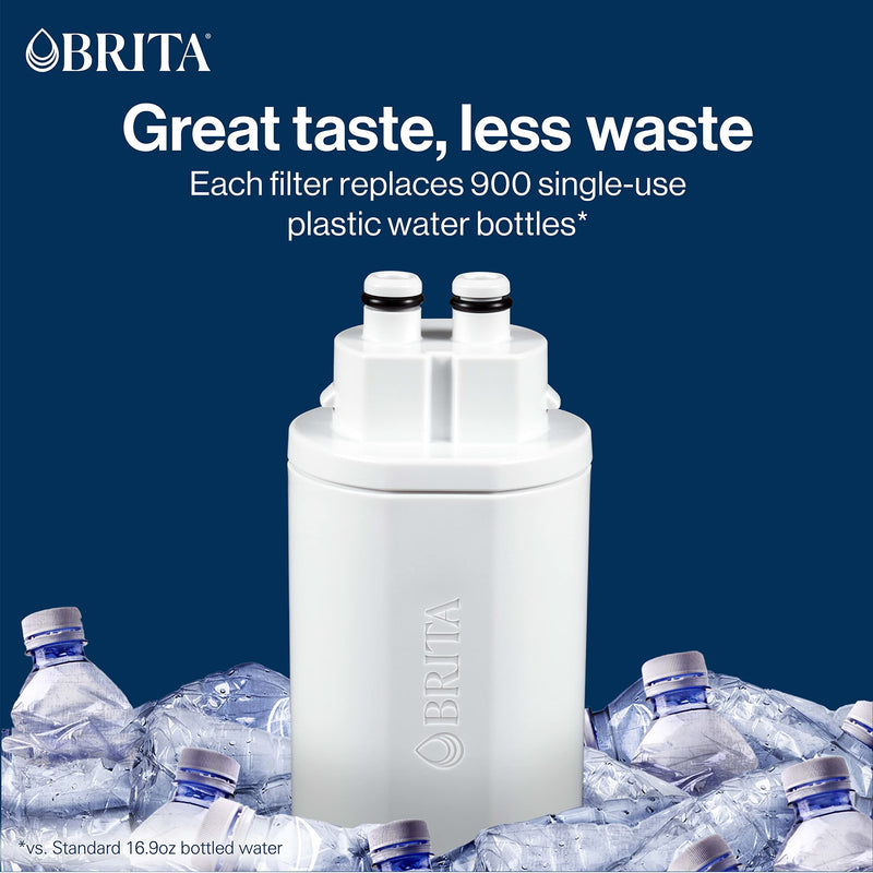 [Australia - AusPower] - Brita Hub Replacement Water Filter, BPA-Free, Replaces 900 Plastic Water Bottles, Lasts Six Months or 120 Gallons, Includes 1 Filter, Kitchen Essential, White Hub Filter 