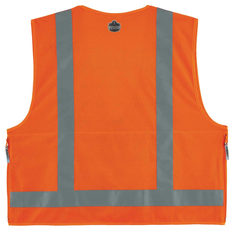Ergodyne GloWear 8250Z ANSI Orange Surveyors Reflective Safety Vest with Back Pocket, 4XL/5XL 4X-Large-5X-Large