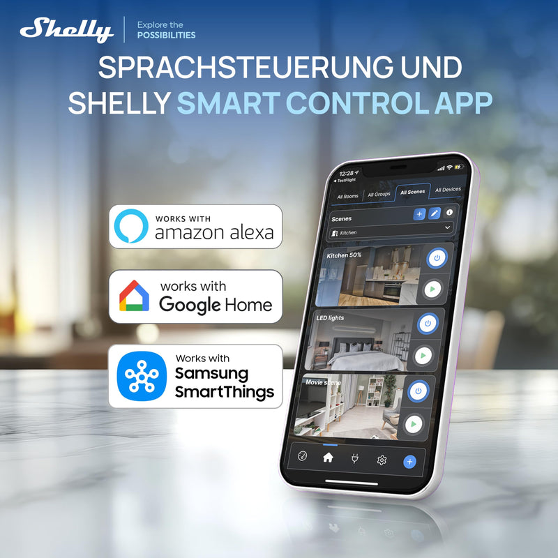 Shelly Plug PM Gen3 White - WiFi Smart Socket, Energy Meter, No Switching Function, Power Measurement, 16A, 3680W, Timer Switch, Plug, Smart Home, Alexa & Google, No Hub Required