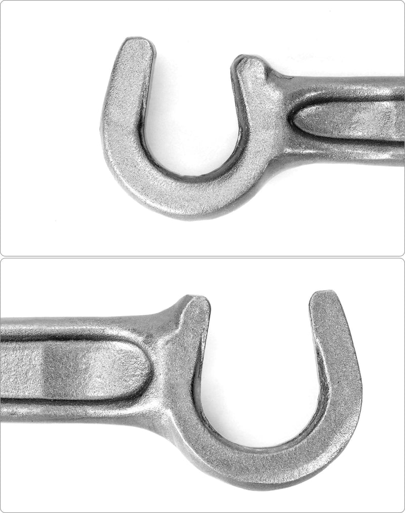 QWORK Double-Ended Valve Wheel Wrench - 11/16" and 1'', Protect Valve Wheels from Damage, Steel
