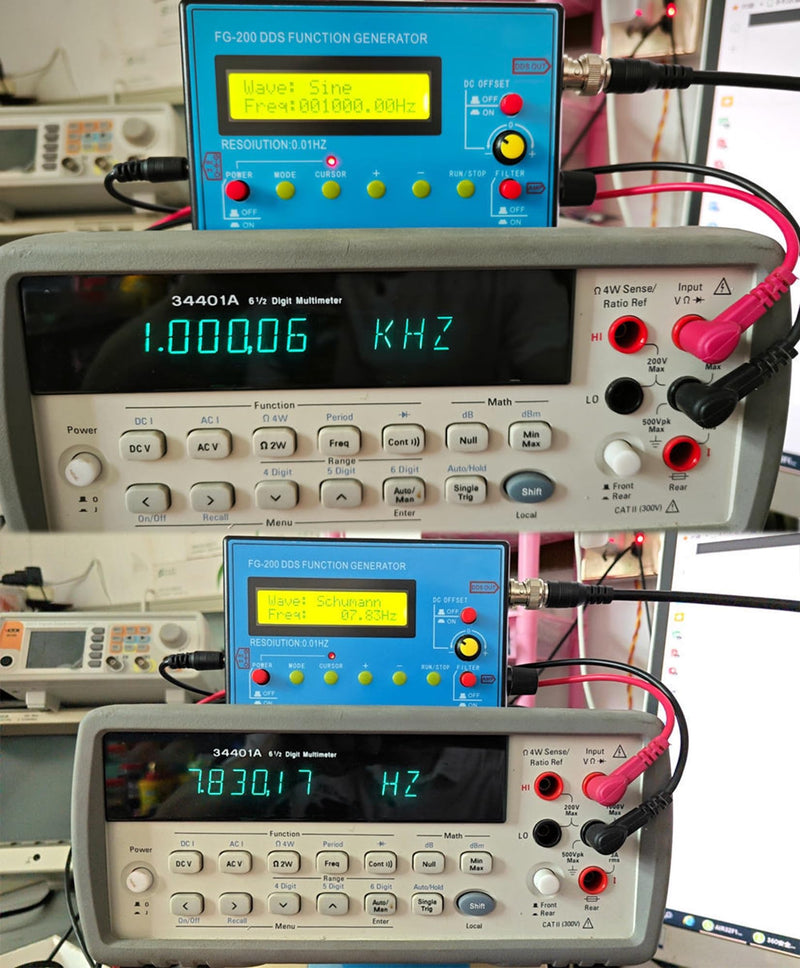[Australia - AusPower] - 0.01Hz-500kHz DDS Signal Generator, Schumann Resonance Generator, Portable Frequency Generator with 15 Waveforms for Oscilloscope Calibration Electronic Testing Audio Stress Test, AC/DC Power 