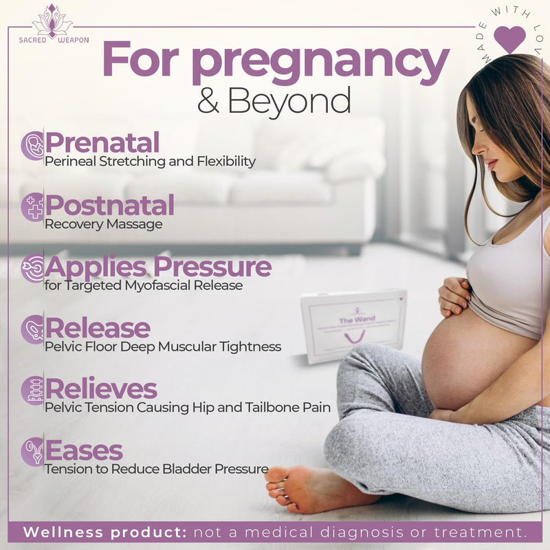 Sacred Weapon™ Perineal Massage Tool for Labor Prep & Gentle Birth | Non-Vibrating, Medical-Grade Silicone | 2-in-1 for Fascia & Trigger Point Release | Pelvic Floor Specialist Designed