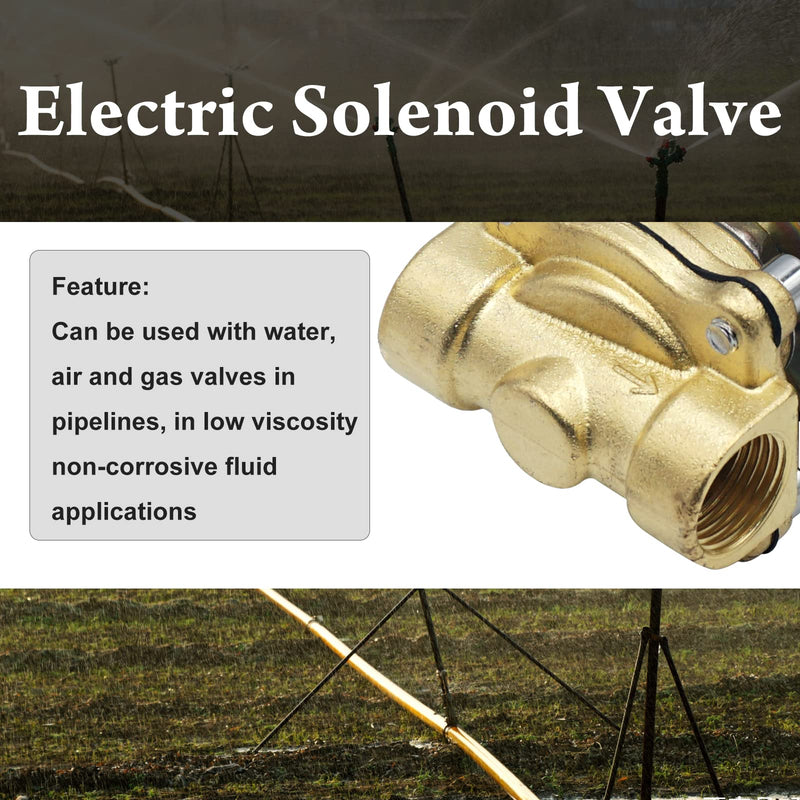 1/2" Electric Solenoid Valve 110V AC Closed for Water Air Gas Diesel, Fuels NPT High Flow 2W160-15 0.5 Inch Brass Solenoid