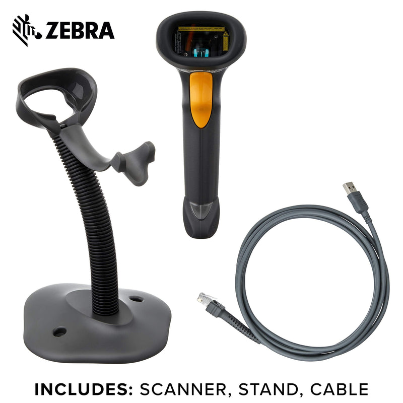 [Australia - AusPower] - Symbol Zebra LS2208 Series Corded Handheld Standard Range Laser Scanner Kit with Gooseneck Stand and Cable Twilight Black LS2208-SR20007R-NA 