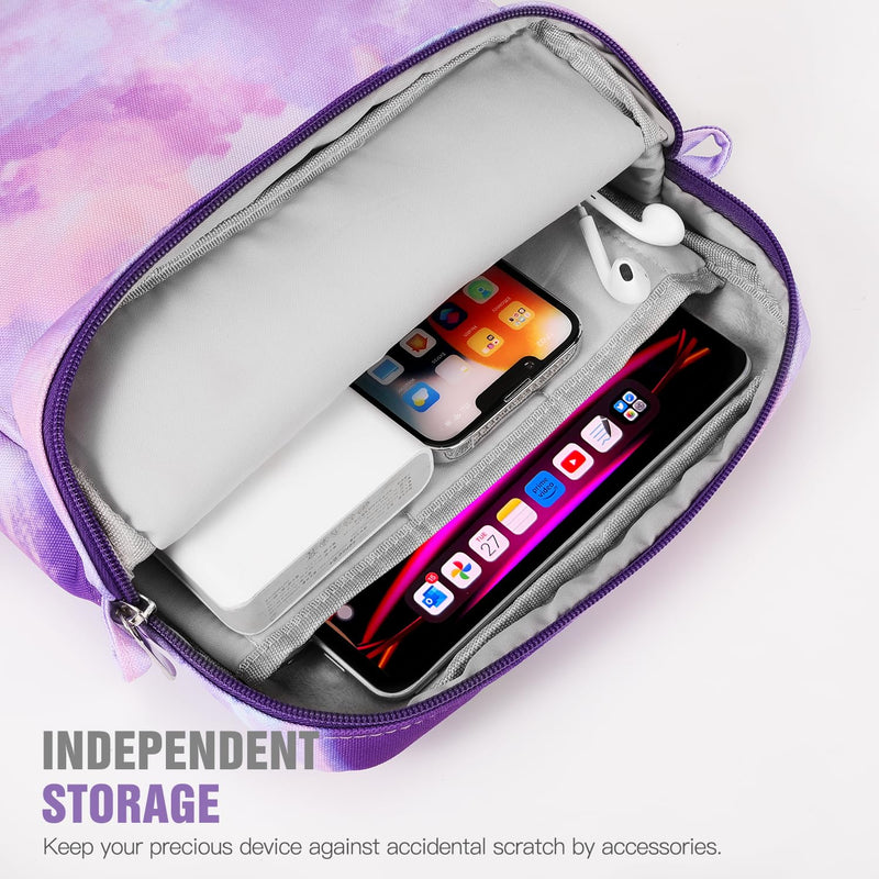 [Australia - AusPower] - TiMOVO Tablet Case with Shoulder Strap Compatible with iPad, iPad Air, iPad Pro, Galaxy Tab S9 2023, Galaxy Tab A8 10.5 9-11 Watercolor Purple 