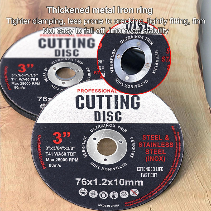 [Australia - AusPower] - Pack of 12 Cutting Discs 76 mm, Cutting Discs, Grinding Discs, Angle Grinder Discs for Metal, Cutting Disc for Separating Metal and Wood 