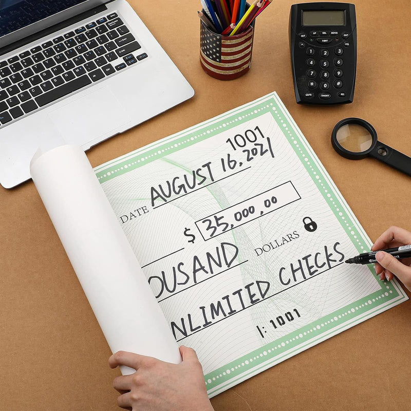 [Australia - AusPower] - Dianelhall 2 Pcs Big Checks for Presentations 30 x 16'' Giant Large Big Blank Fake Check for Graduation Presentations Donation Awards Fundraisers Charity(Simple Style) Simple Style 