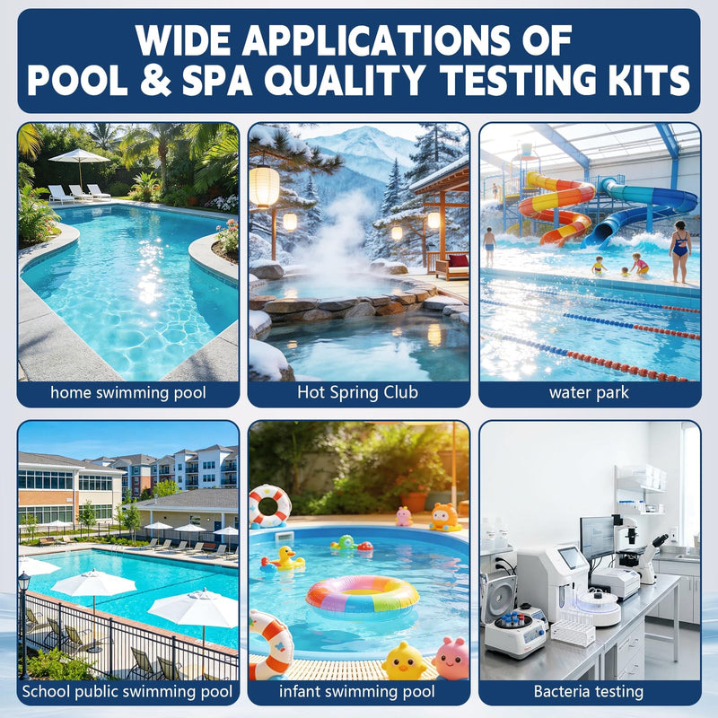 [Australia - AusPower] - 8-in-1 Pool Test Strips, 151 Strips Spa and Hot Tub Water Testing Kit, Pool Water Test Kit for Free Chlorine, Total Chlorine, Bromine, pH, Alkalinity, Hardness, Cyanuric Acid 
