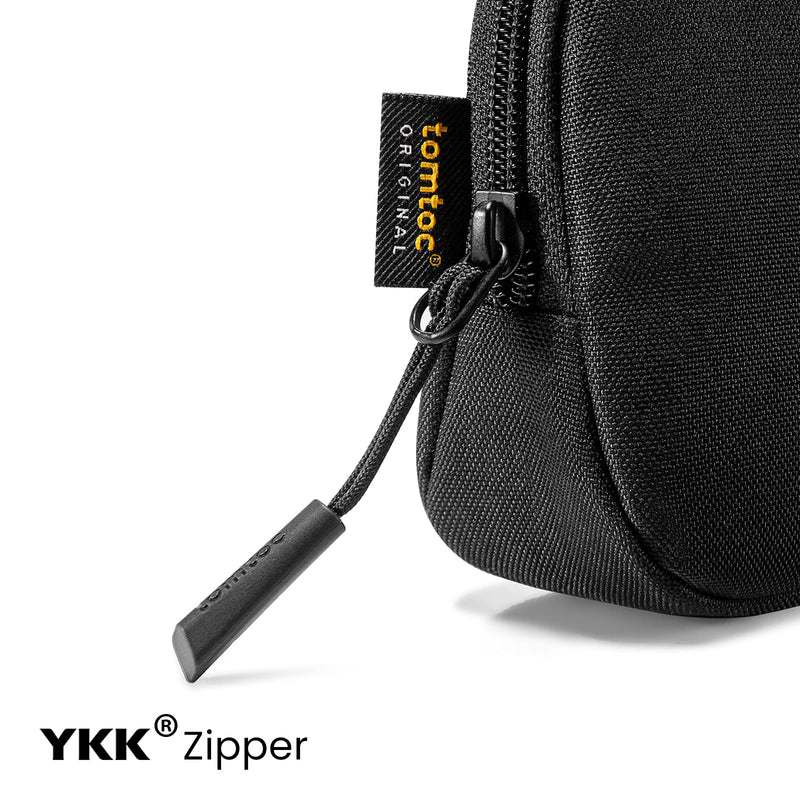 [Australia - AusPower] - tomtoc Recycled Portable Storage Pouch Bag Case Accessories Organizer Compatible with MacBook Laptop Charger, Mouse, Cables, Hub, Power Adapter, Power Bank, Toiletries, Cosmetics, Personal Items Black 