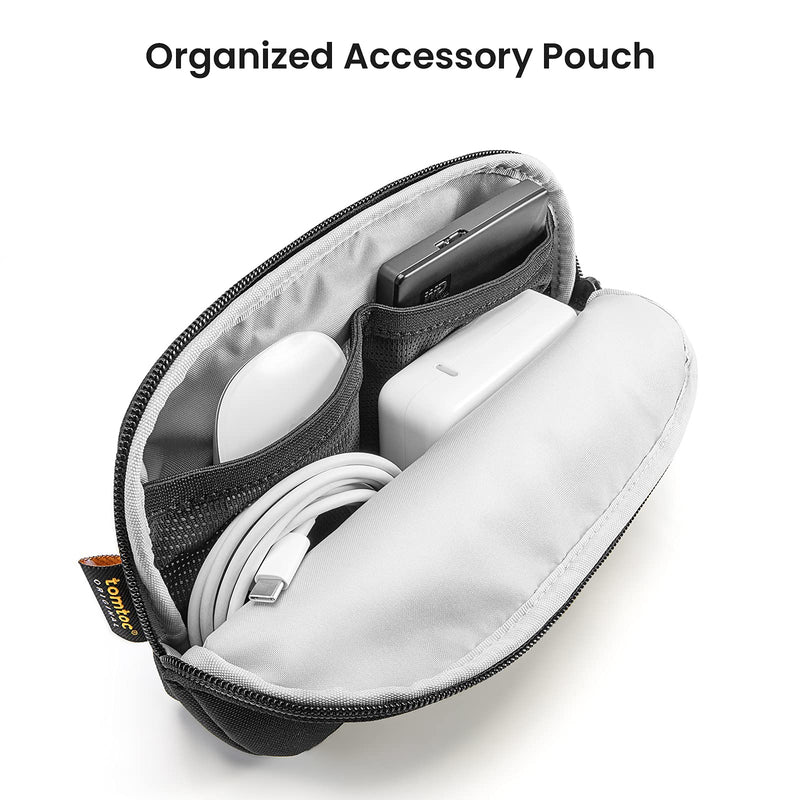 [Australia - AusPower] - tomtoc Recycled Portable Storage Pouch Bag Case Accessories Organizer Compatible with MacBook Laptop Charger, Mouse, Cables, Hub, Power Adapter, Power Bank, Toiletries, Cosmetics, Personal Items Black 