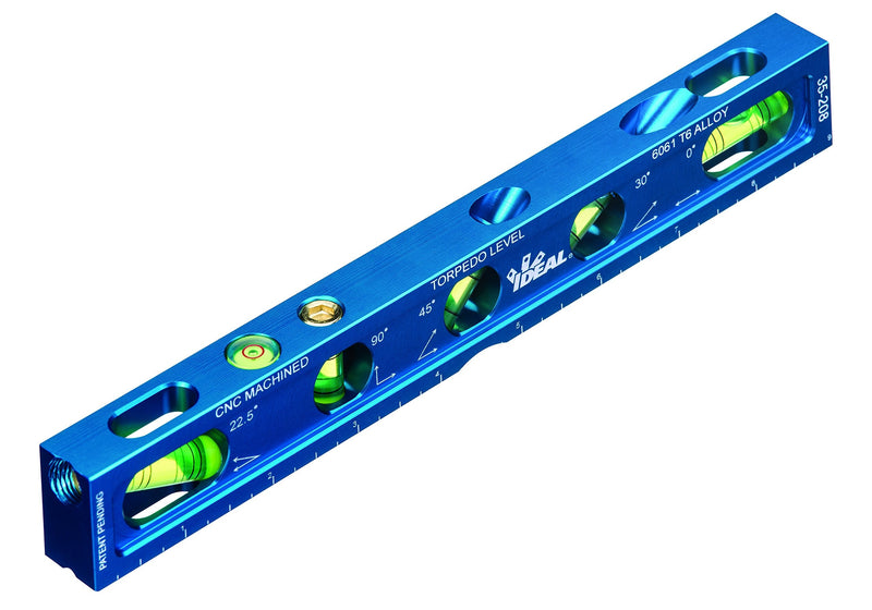 [Australia - AusPower] - IDEAL Electrical 35-208 Electrician Level CNC Machined Aluminum Level with 5 Acrylic Vials, Magnetic Jaw 