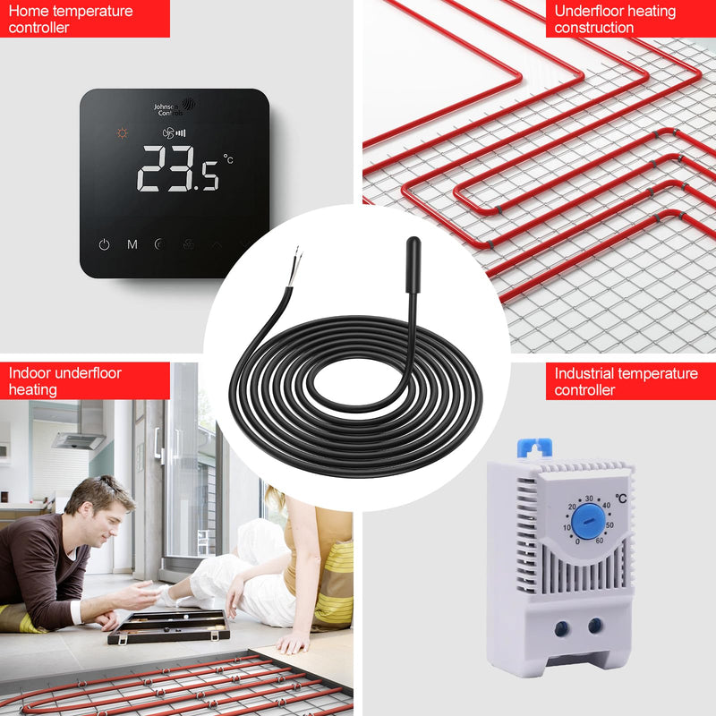 [Australia - AusPower] - Thermal Underfloor Heating Sensor Probe Suitable for Most Heating Installations Heat Floor Heating Sensor Probe 10k ohm 