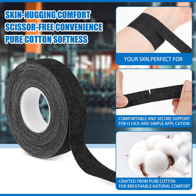 YUXIANLB Finger Tape, 0.5 Inch x 10 Yard Black Athletic Tape Extra Strong Adhesive, 3 Rolls Sport Tape, Medical Tape, Foot Tape for Rock Climbing, Grappling, Basketball, Lifters and BJJ Finger Tape 1 Count (Pack of 3)