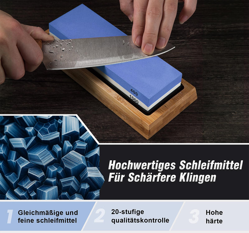 [Australia - AusPower] - S SATC Professional Whetstone 8-in-1 Whetstone for Knives Durable Sharpening Stone Grit 400 1000 3000 8000 Whetstone Sharpening Stone Knife Sharpening Stone Set 