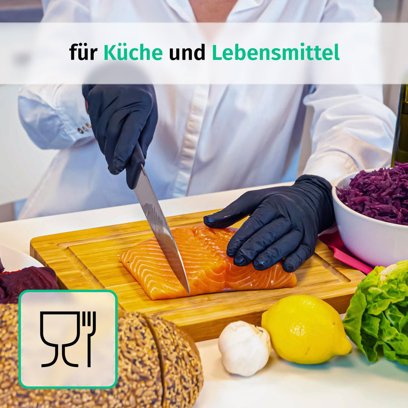 SF Nitrile Gloves XXL Black – 100 Disposable Gloves, Powder-Free, Latex-Free, Disposable Rubber Gloves for Cooking, Cleaning, Medicine, Kitchen, Garden, Workshop, Tattoo, Household | Puderfreie Einmalhandschuhe für Tattoo, Werkstatt, Küche, Reinigung u...