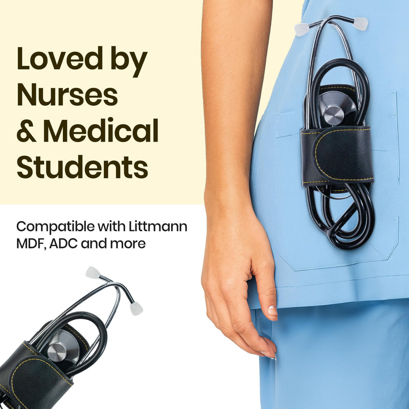 [Australia - AusPower] - Stethoscope Holder Clip for Scrubs with Pocket Protector – Stethoscope Accessories Gift for Nurses, Doctors, EMTs & Students – 2-in-1 Set Gift Ready & Designed to Prevent Scratches 