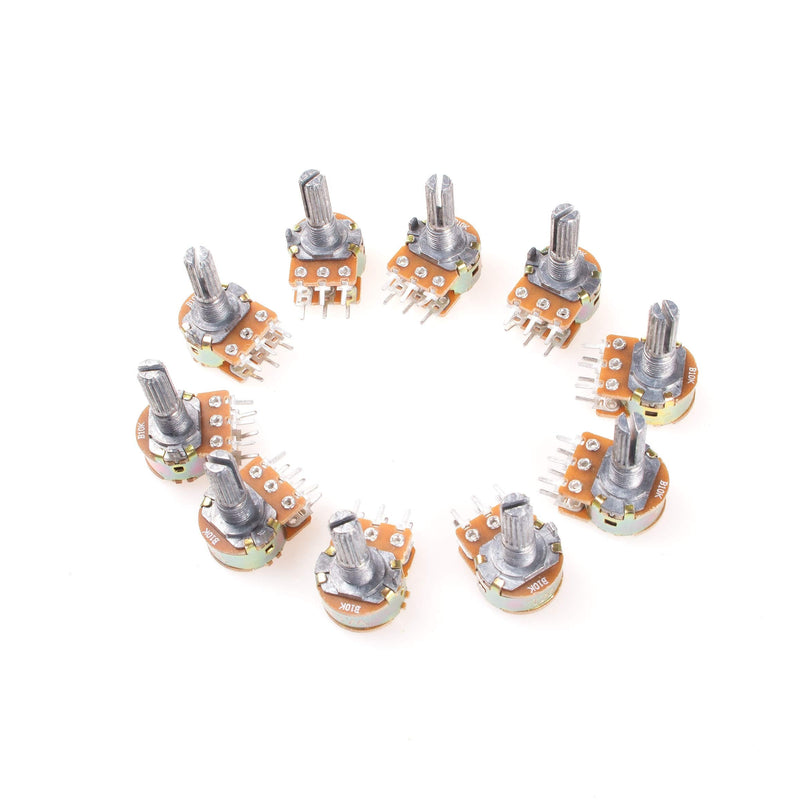 [Australia - AusPower] - ANGEEK WH148 B50K Dual Stereo 6-Pin Potentiometer with Nuts and Discs Pack of 10 