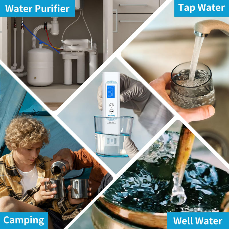 [Australia - AusPower] - 6 in 1 Digital Water Tester for Drinking Water, Lab Grade TOC/COD/EC/UV275/Temp/TDS Meter Digital Water Tester and Calibration Solution for Home, RV, Camping, Well, Tap Water 6 in 1 Water Tester with Solution 