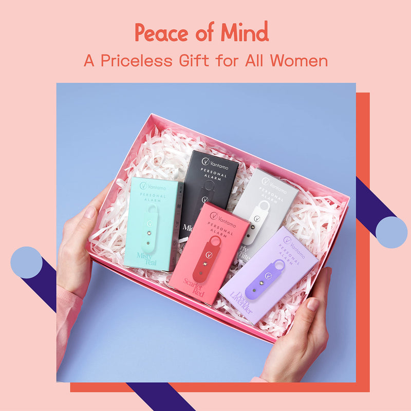 [Australia - AusPower] - Vantamo Personal Alarm for Women - Extra Loud Double Speakers, First with Low Battery Notice with Strobe Light, Rechargeable - Safety Alarm Keychain Teal 