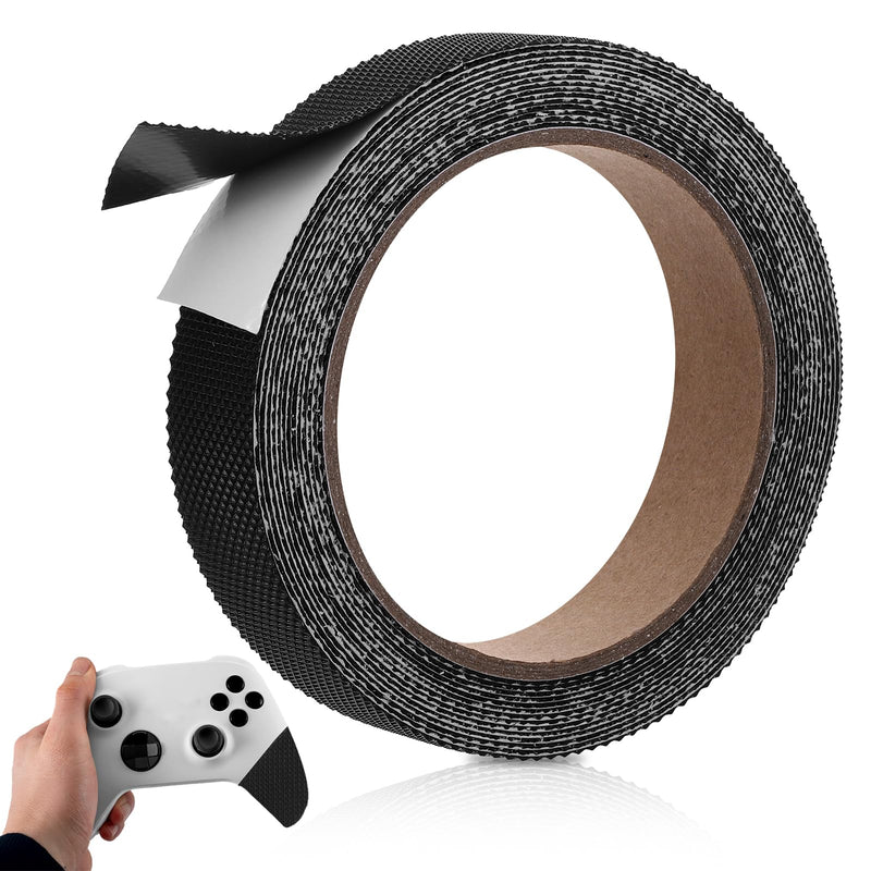 Bremorou Black Rubber Grip Tape Anti Slip Tape 16.5 Feet 1 Inch Heavy Duty Waterproof Non-Abrasive Tape Resistant Wear-Resistant Cushion Pad for Indoor & Outdoor Making Handles Contact Surfaces Safer