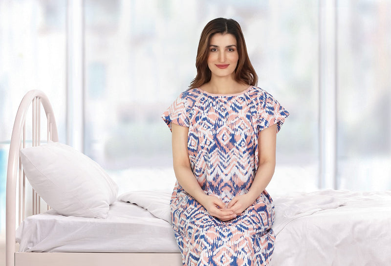 [Australia - AusPower] - NY Threads Women's Hospital Gown Soft and Stylish Patient Gown, Large-X-Large, Aztec Pink 