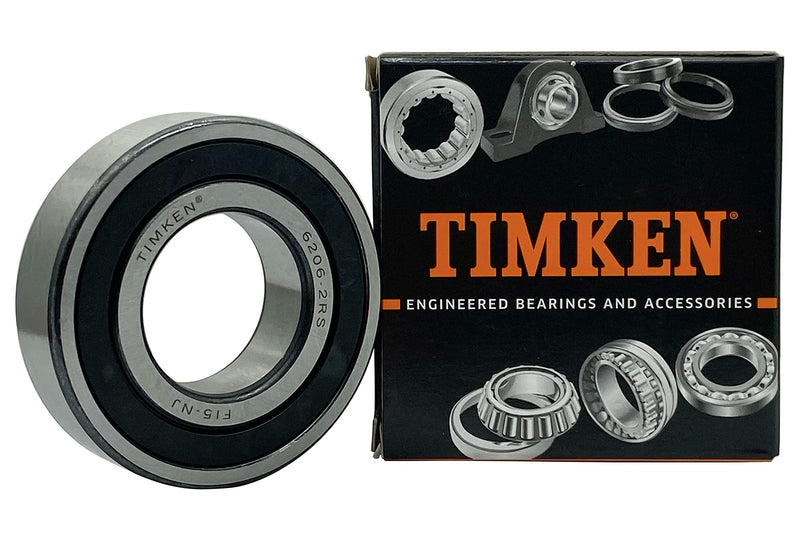 [Australia - AusPower] - TIMKEN 6206-2RS 2PACK Double Rubber Seal Bearings 30x62x16mm, Pre-Lubricated and Stable Performance and Cost Effective, Deep Groove Ball Bearings 