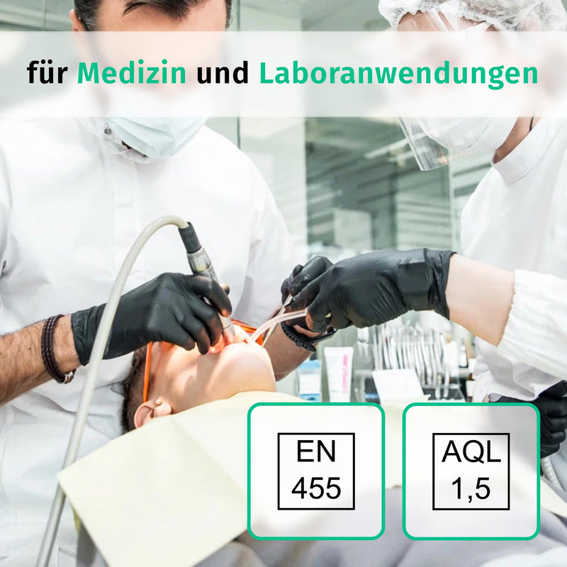 Nitrile Gloves, Box of 100 (S, Black) Disposable Gloves, Examination Gloves, Powder-Free, Non-Sterile, Latex-Free, Black, X Small | Puderfreie Einmalhandschuhe für Tattoo, Werkstatt, Küche, Reinigung und Haushalt; vielseitig für Gewerbe und Alltag