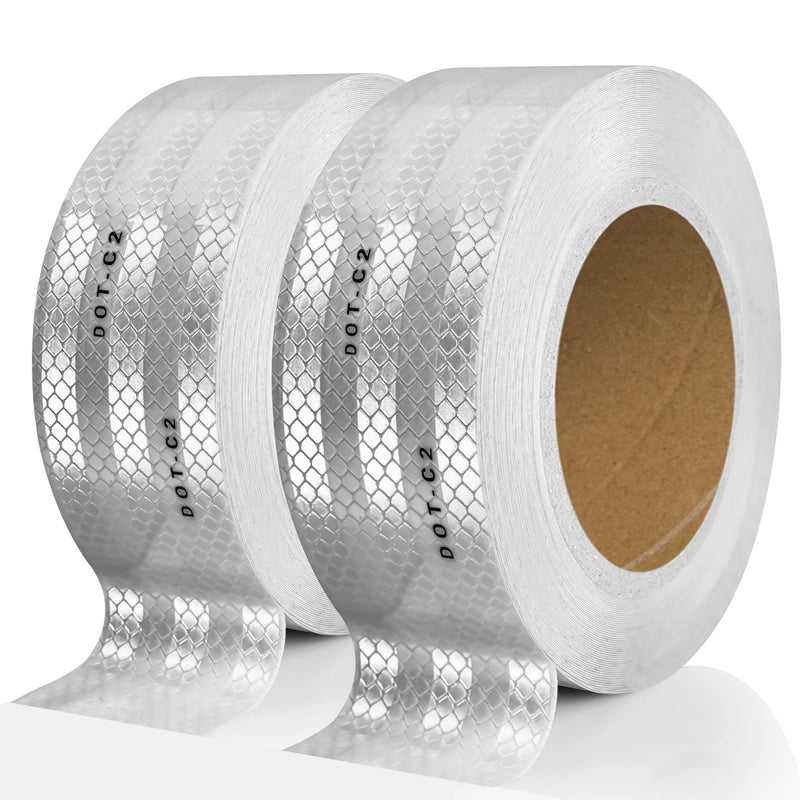 SEVEN SPARTA DOT-C2 Reflective Safety Tape 2 Inch x 200 Feet Silver Conspicuity Tape for Vehicles, Trailers, Boats, Signs (200 FT) 200 FT