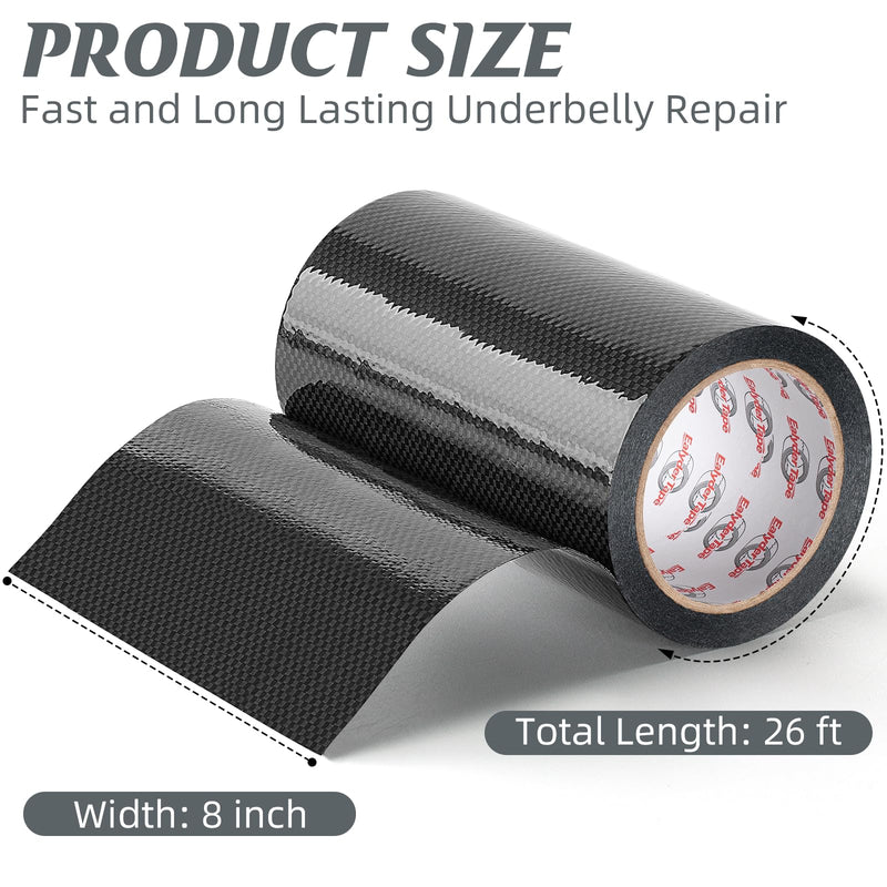 RV Underbelly Tape RV Underbelly Repair Material 8" x 26', Waterproof Flex Belly Tape with Permanent Sealing Adhesive for Mobile Home, Trailer, Camper(Black, 8 Inch x 26 Feet) 8'' x 26'