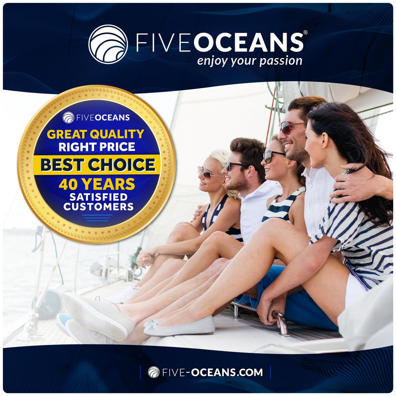 Five Oceans Marine Fuel Line Assembly with Primer Bulb, 3/8-Inch x 6 foot, Universal Outboard Boat Fuel Hose, EPA/CARB Approved, Ethanol-Compatible, Leakproof - FO4280 Universal 3/8" Hose (no engine fitting)